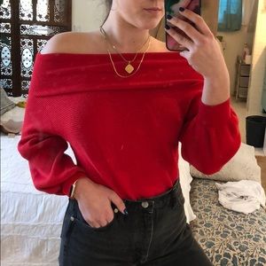 Forever 21 Sweaters - Red off the shoulder sweater Forever 21 Sweaters - Red off the shoulder sweater